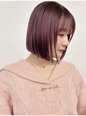 カシスレッド/ダブルカラー/ボブ/おしゃれ/渋谷/表参道