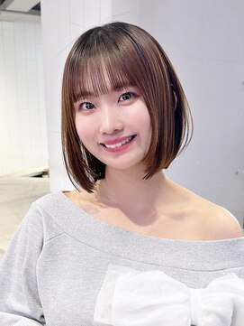 アイティーバイアルバム 松戸店(IT by ALBUM) ボブ前髪カット暗めカラー顔周りレイヤー_F30777