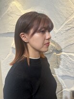 トリコ アヴェダ ららテラス北綾瀬(tricot AVEDA)&nbsp;切りっぱなし/ボブ/コーラルオレンジ