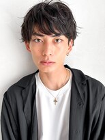 アグノス 青山(Agnos)&nbsp;ブルーブラック爽やかヘアフェザーパーマ束感デジタルパーマ