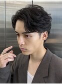 銀座フェザーパーマツイストスパイラルパーマセンターパート眉毛