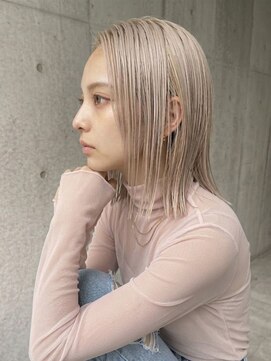 ヘアサロンエム 渋谷店(HAIR SALON M) ブリーチ/ダブルカラー/ボブ/透明感/切りっぱなし/渋谷/ベージュ