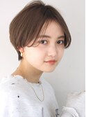 前髪長め　すっきり　丸み　マッシュショート　ニュアンスパーマ