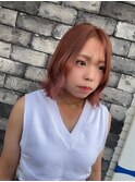 ボブ/カーキグレージュ/大人かわいい/フェザーバング