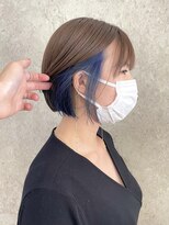 ダブルカラーケアブリーチインナーカラーイルミナカラーミニボブ