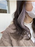 20代30代大人可愛いナチュラルインナーカラーピンクアッシュ