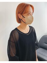 アンブレラ 中目黒(ANBRERA)&nbsp;オレンジカラー×切りっぱなしボブ