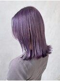 ダークバイオレット_グレージュカラーボブウルフ_ba410421
