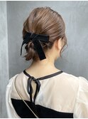 △ベロアリボンパーティーアレンジ/新潟ヘアセット【新潟万代】