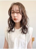 【unami】ちょうどいいカール感のミディアムパーマ　澤田杏奈