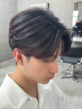 エルマーク 心斎橋(L-MARK) センターパートニュアンスパーマ韓国カルマパーマコンマヘア