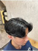 センターパート×ナチュラルパーマ