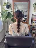 編みおろし、お呼ばれヘア