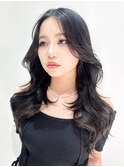 レイヤーカット韓国シルバーブラック20代30代