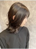 柔らかミディアム×白髪ぼかし×暗めグレージュ