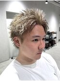 ザクザクスパイキーショートミルクティーベージュ