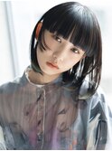 【emu井上信洋】大胆ワイドバングと姫カットのデザイニングボブ