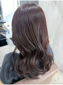 レイヤー 顔周りカット 前髪 暗めカラー ブラウン 透明感カラー