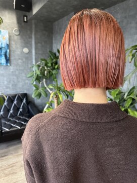 切りっぱなしボブ/ オレンジ/