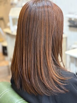 ツヤ感オレンジブラウンショート