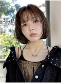 丸みボブ/切りっぱなしボブ/シースルーバング/小顔/FIEL東戸塚