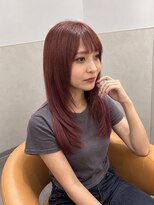 サロウィン 那覇店(SALOWIN) 艶ピンクブラウン×ストレートロング