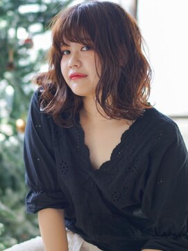 ヘアーループレル(Hair ruup Rell design works) オリーブベージュの柔らかロブ