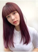 バイオレットカラーの大人かわいいサラサラロングヘア♪