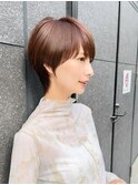 30代40代50代ショートクビレショート顔周りレイヤー前髪あり