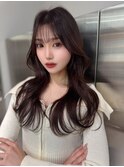 レイヤーカット/韓国ヘア/縮毛矯正/髪質改善/センターパート/