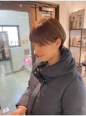 大人可愛い20代30代40代黒髪前下がりショートボブ丸みショート◎