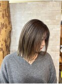 バレイヤージュ×シルバーベージュ