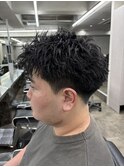 刈り上げアップバングスパイキーショートパーマスパイラルパーマ