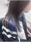 アッシュブルーインナーカラー