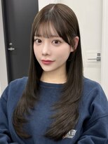 セラン 表参道(Celan)&nbsp;オリーブカラー ロングレイヤー 縮毛矯正