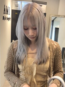 アミヘアーサプライ(AMI Hair Supply) ホワイトベージュ/フェイスレイヤー/三宮ブリーチ似合わせカット