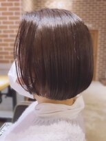 アース 東戸塚店(HAIR & MAKE EARTH) 30代40代髪質改善うる艶ショートボブベージュ白髪染め