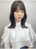 大人かわいい前髪カットこなれミディ美髪ネビージュ