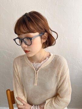 ムク 甲府(muku.) 前髪/マチルダボブ/ピンクベージュインナー/グレージュ[甲府駅]