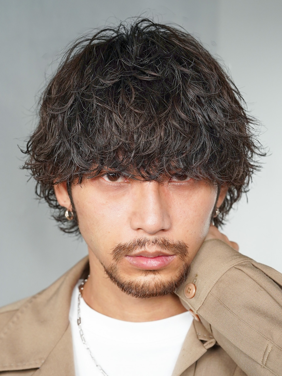 【fifth】韓国メンズマッシュウルフパーマ波巻きパーマ ゆるめ