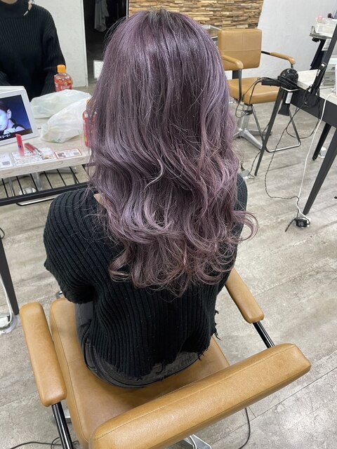 ラベンダーシアーカラー紫髪質改善セミディカール成増地下鉄成増