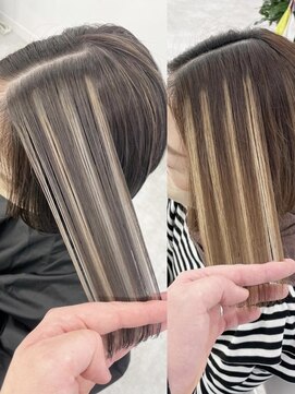 ブラウン(Brown) イメチェンヘアスタ イルハイライトカラー/藤沢