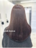 ピンクブラウン　暖色カラー　秋カラー　冬カラー　艶髪