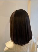 ツヤ感溢れる上品ナチュラルストレートボブ　　髪質改善