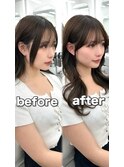 前髪顔まわり韓国ヘアレイヤーカットサイドバンク2wayバンク韓国