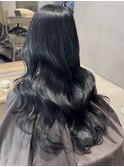 韓国風ブルーブラック×レイヤーカット