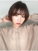斜めバングココアブラウン小顔ボブショートp1浦和20代30代40代