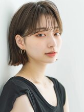 サニー 西中島店(sunny.) 外ハネボブ/シースルー/オリーブグレー