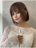 レイヤーボブ　ミルクティーグレージュs