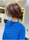 50代60代絶壁解消白髪ぼかし髪型ハイライト前髪山口
